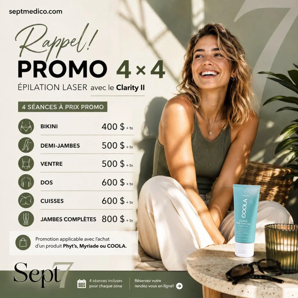 promotion sept medico esthetique épilation laser Clarity II